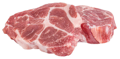 fresh raw steak isolated on white background. Clipping Path