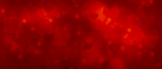 Hearts background on Valentine's Day abstract red background