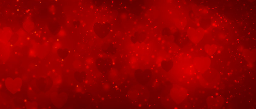 Heart background. Valentine's Day abstract background with hearts, red background