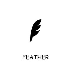 Feather flat vector icon