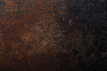 Abstract pattern of rust on old metal textured surface for background