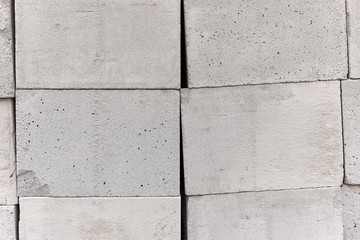 Texture of Aerated concrete blocks. White wall of construction block. Background.