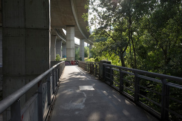 sidewalk on a bridge