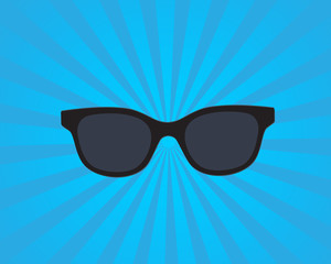 Sun glasses Blue Pattern. Radial background 