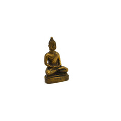 thai mini  brass meditation budha image on isolated