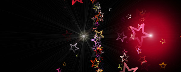 Fototapeta premium Fantastic Christmas panorama design with glowing stars