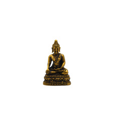 thai mini  brass meditation budha image on isolated