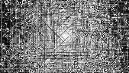 Black and White Wire Texture Background - 3D Illustration