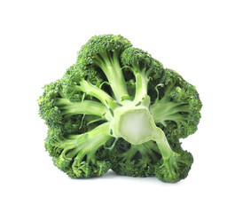 Fresh broccoli isolated on white. Edible green plant