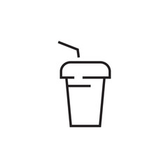 Coffee cup, simple linear Icon on a white background, signboard. VECTOR