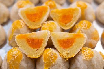 mini moon Cake as thai dessert background
