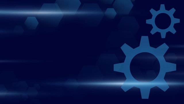 Animation Abstract gear speed light out technology background Hitech communication concept innovation background.