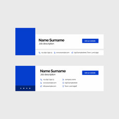 Corporate Email Signature Design Blue with Button