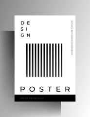 Cover template, poster. Black and white geometric minimalistic design. EPS 10 vector.