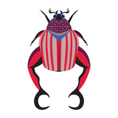 Weird Exotic Bug Icon in Flat Design