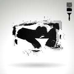 Fototapeta premium Black brush stroke and texture. Grunge vector abstract hand - painted element. Underline and border design.