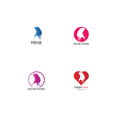 muslimah hijab logo template vector illustration design-vector
