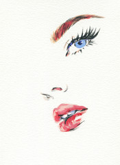 schöne Frau. Modeillustration. Aquarellmalerei © Anna Ismagilova
