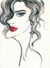 schöne Frau. Modeillustration. Aquarellmalerei © Anna Ismagilova