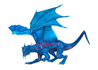Fototapeta premium 3D Rendering Fairy Tale Dragon on White