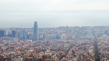 Aerial view of Barcelona from a bird's eye view!