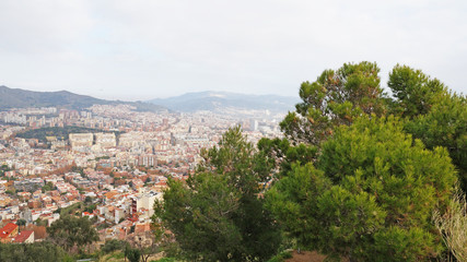 Fototapeta na wymiar Aerial view of Barcelona from a bird's eye view!