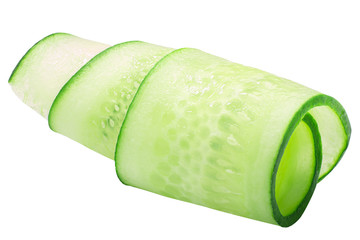 Cucumber curl, roll slice, paths