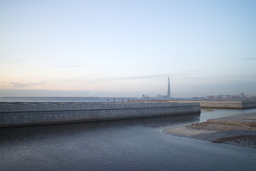 Reclaimed area for construction on the beach
