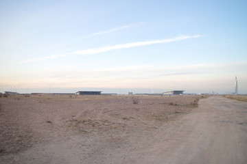 Reclaimed area for construction on the beach