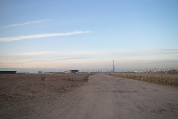 Reclaimed area for construction on the beach