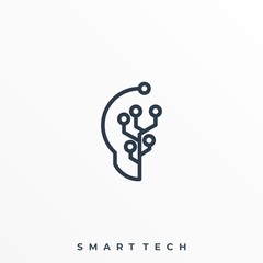 Head Technology Illustration Vector Template