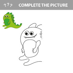 Vector illustration of Cartoon dinosaur - Coloring book and puzzle for kids