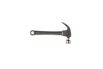 steel hammer, key chain isolated on a white background