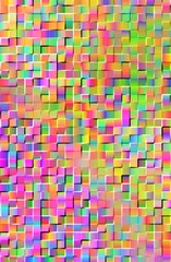 Simple mosaic art background with shiny colored square shapes.