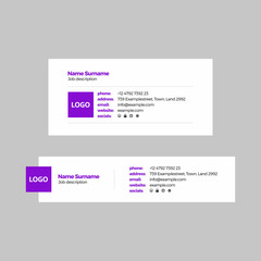 Corporate Email Signature Design Purple Small