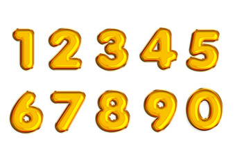 golden number balloon isolated on white background