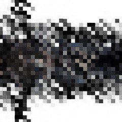 Black and white square mosaic diagonal lines background.