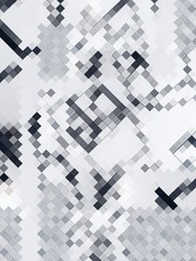 Black and white square mosaic diagonal lines background.
