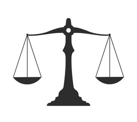 Vector scales of justice icon. Flat icon