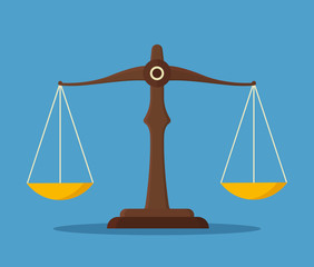 Vector scales of justice icon. Flat icon