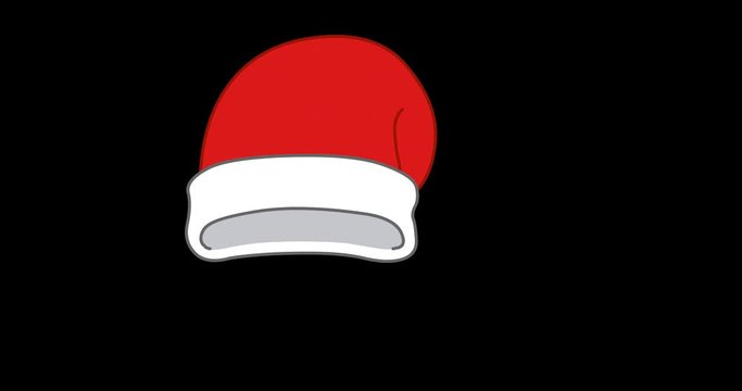 Animation of a happy Santa Claus hat. Including alpha channel