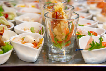  food Cocktail in small cup in event