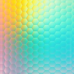 Shiny smooth surface background with hexagonal pattern shapes. 3D illustration