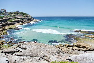 Fototapeta na wymiar Bondi Beach in Sydney, Australia. Idyllic beach in the eastern suburbs of Sydney.
