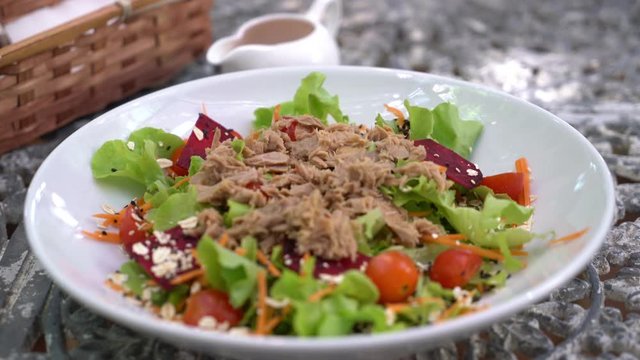 tuna with vegetable salad - healthy food style