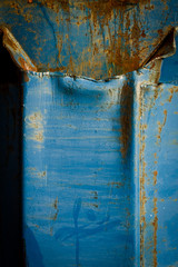 Background of Rusty Blue Dumpster