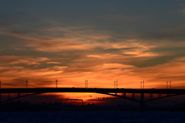 sunrise over the bridge