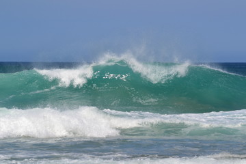 crashing waves and surf