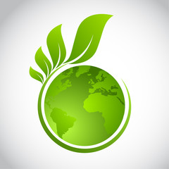 Green earth concept with leaves,vector illustration