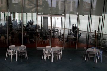 Modern café at the seafront